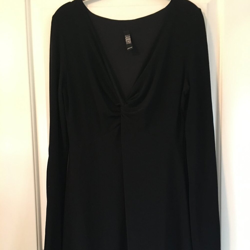 Laundry Black Long Sleeved V-neck Cocktail Dress Size 12